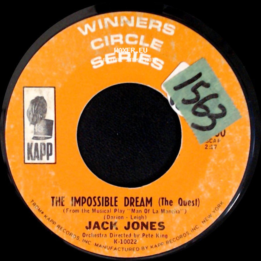 Jack Jones - Strangers In The Night / The Impossible Dream (The Quest) side B
