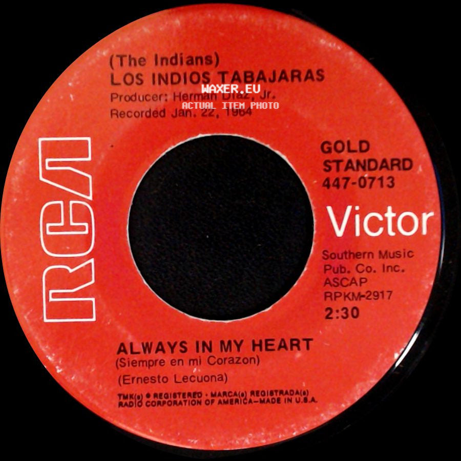 Los Indios Tabajaras - Always In My Heart (Siempre En Mi Corazon) / Maria Elena side A