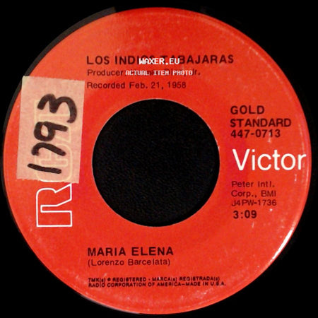 Los Indios Tabajaras - Always In My Heart (Siempre En Mi Corazon) / Maria Elena side B