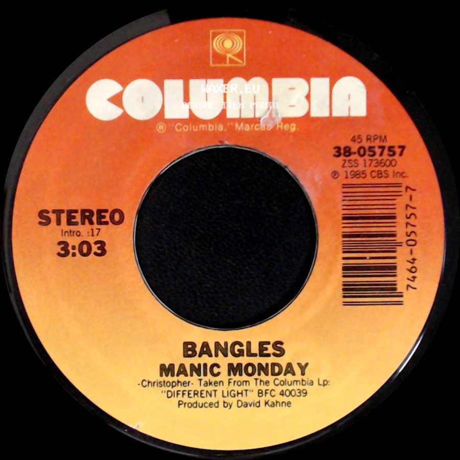 Bangles - Manic Monday / In A Different Light side A