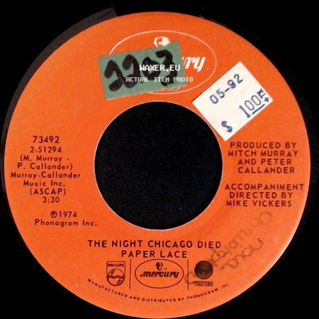Paper Lace - Can You Get It When You Want It / The Night Chicago Died side B