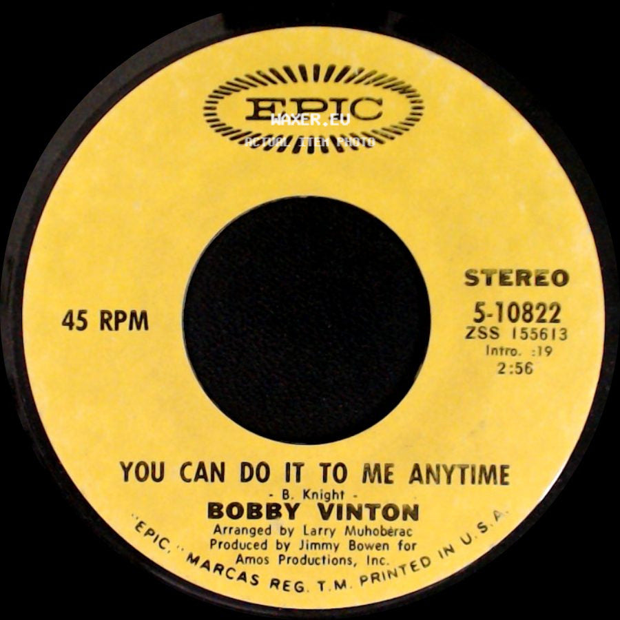 Bobby Vinton - You Can Do It To Me Anytime / Every Day Of My Life side A