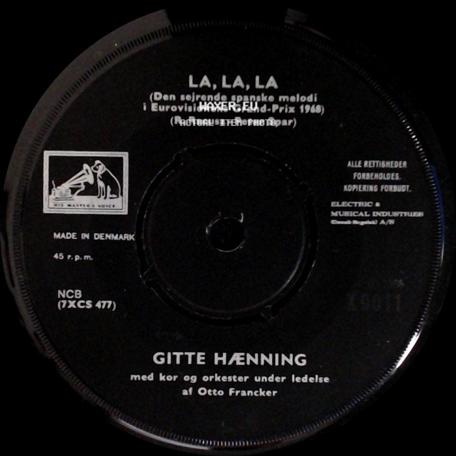Gitte Hænning - La, La, La / Ønsk Mig Til Lykke side A