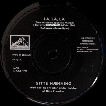 Gitte Hænning - La, La, La / Ønsk Mig Til Lykke side A