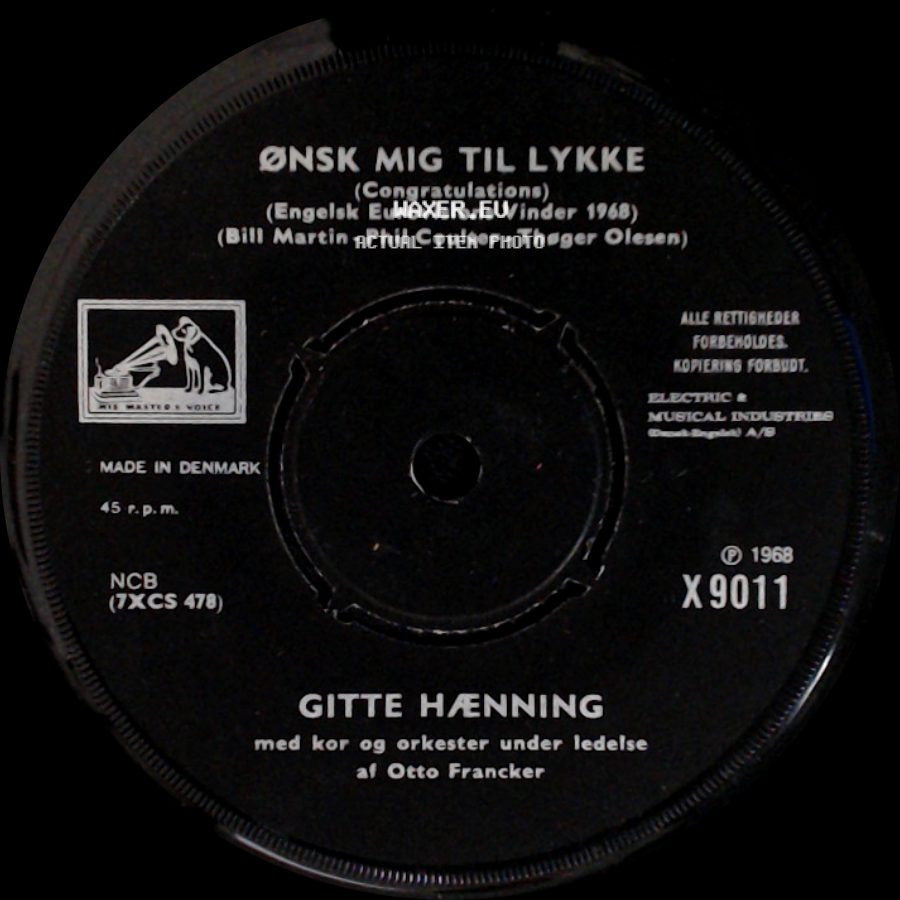 Gitte Hænning - La, La, La / Ønsk Mig Til Lykke side B