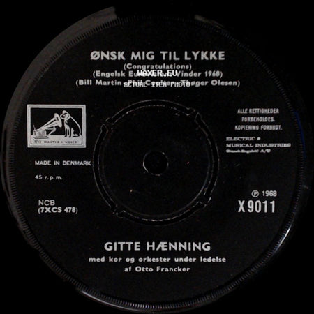 Gitte Hænning - La, La, La / Ønsk Mig Til Lykke side B