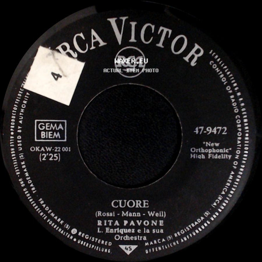 Rita Pavone - Amore Twist / Cuore side B