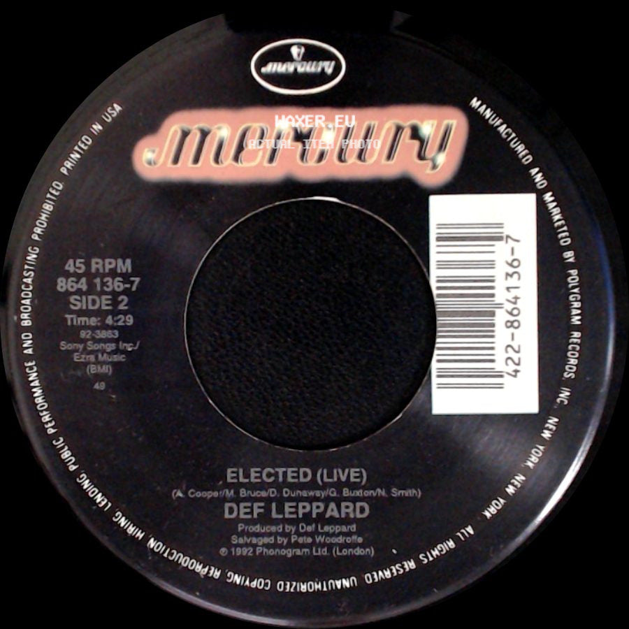 Def Leppard - Have You Ever Needed Someone So Bad / Elected (Live) side B