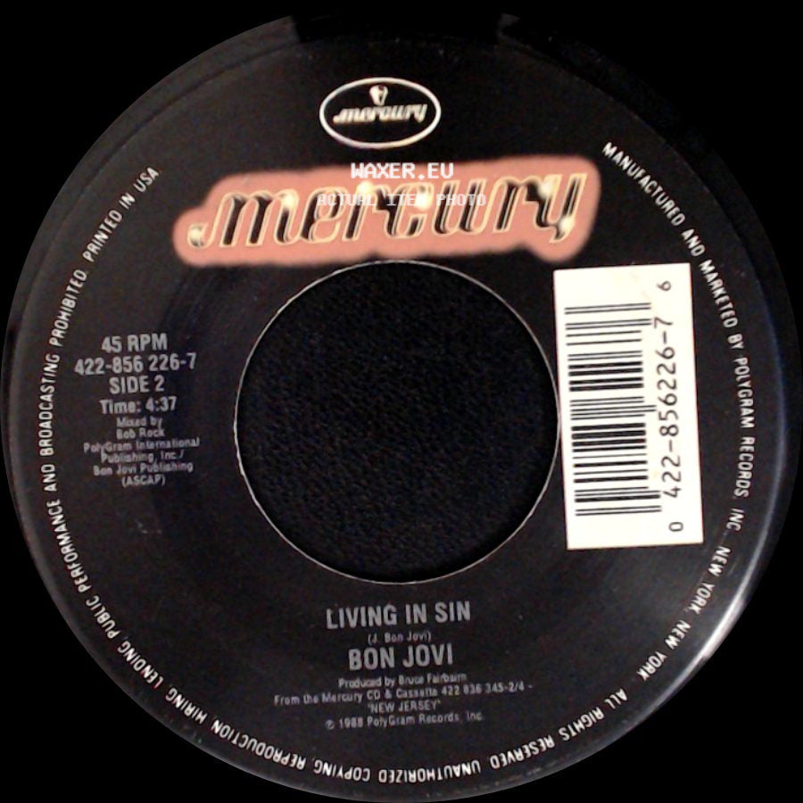 Bon Jovi - Always (Single Edit) / Living In Sin side B