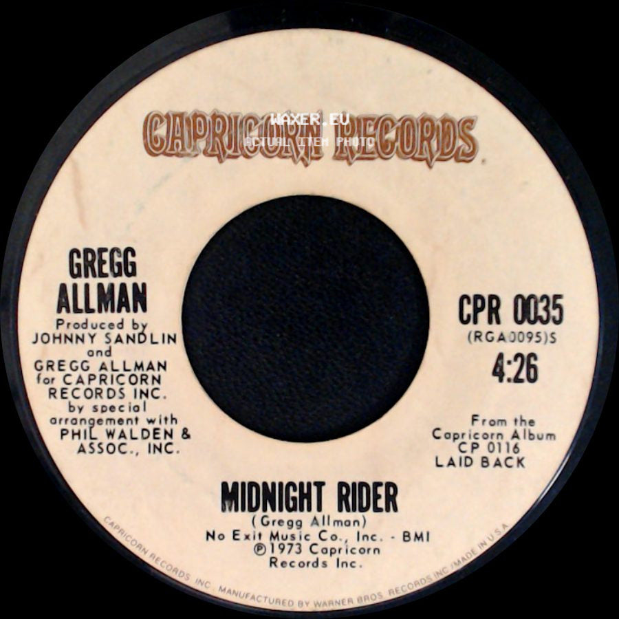 Gregg Allman - Multi-Colored Lady / Midnight Rider side B