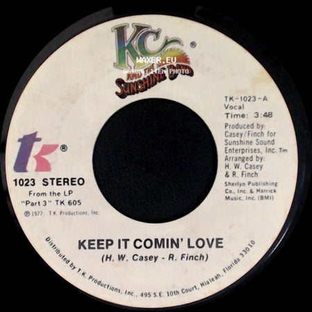 Kc And The Sunshine Band - Keep It Comin' Love / Baby I Love You side A