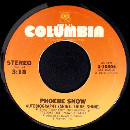 Phoebe Snow - Teach Me Tonight / Autobiography (Shine, Shine, Shine) side B