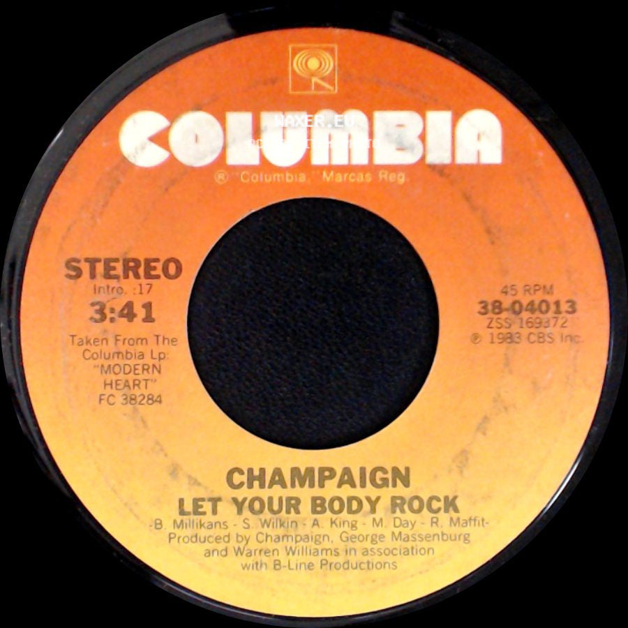 Champaign - Get It Again / Let Your Body Rock side B