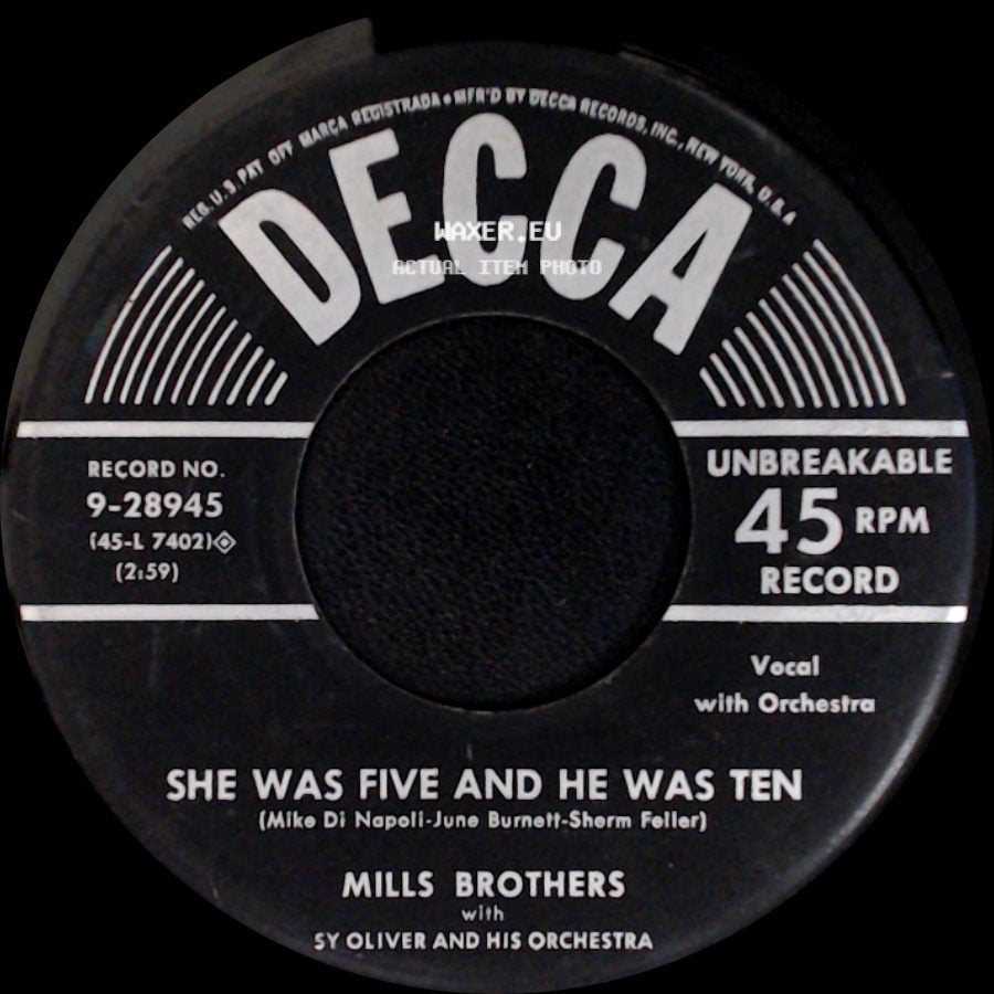 Mills Brothers With Sy Oliver And His Orchestra / Mills Brothers - The Jones Boy / She Was Five And He Was Ten side B