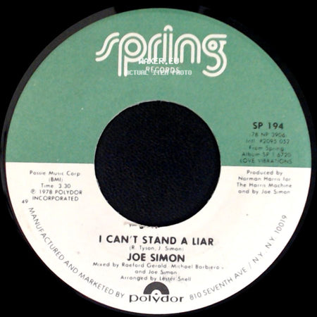 Joe Simon - Going Through These Changes / I Can't Stand A Liar side B