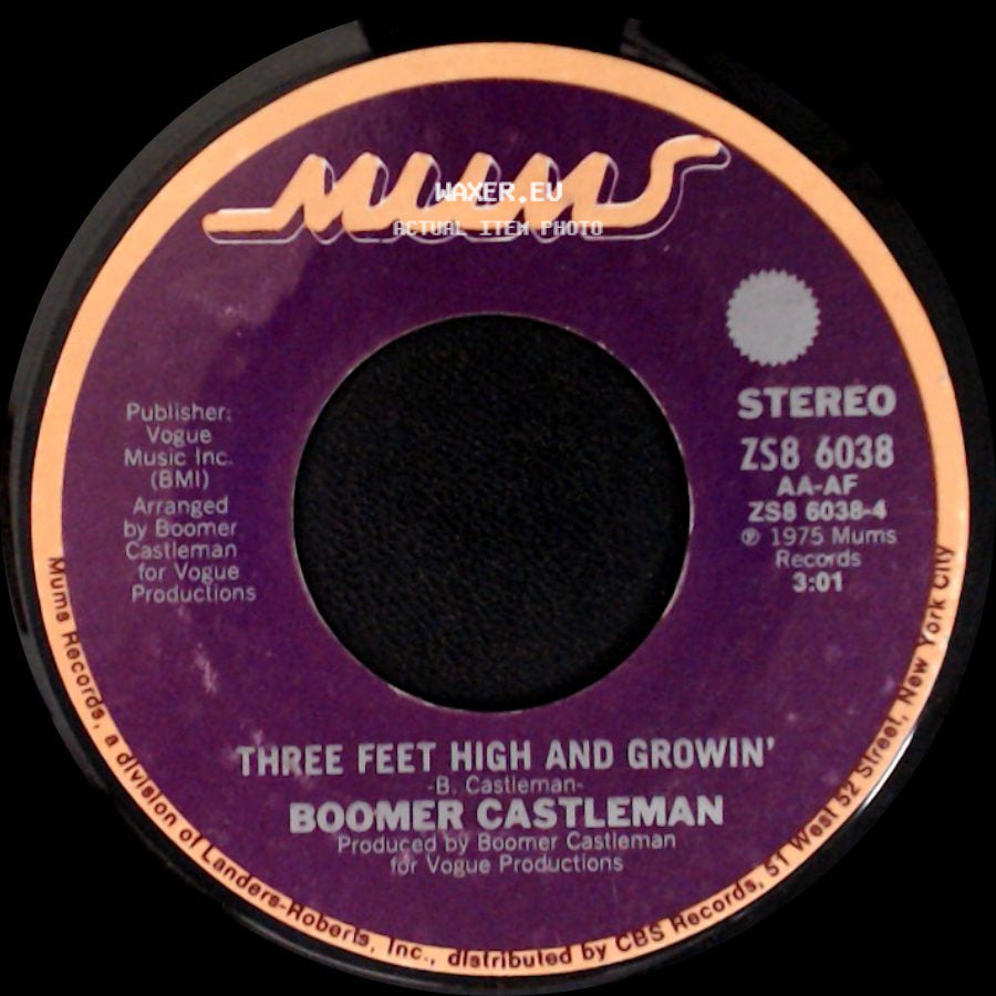 Boomer Castleman - Judy Mae / Three Feet High And Growin' side B