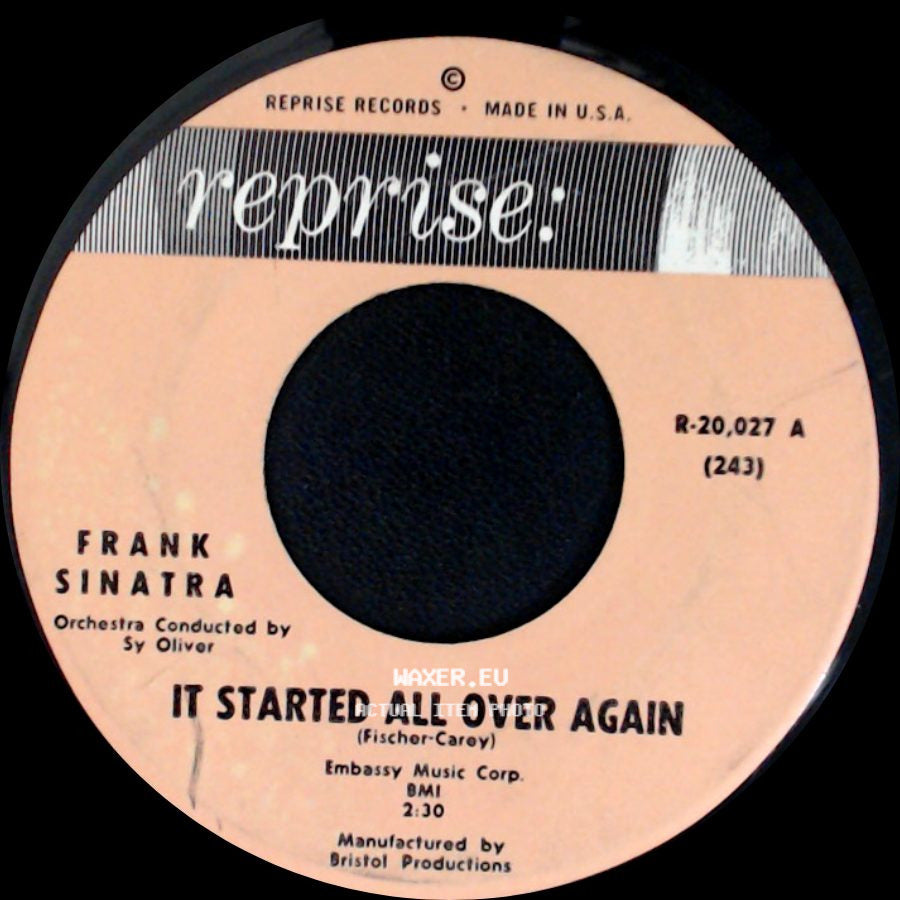 Frank Sinatra - It Started All Over Again / Without A Song side A