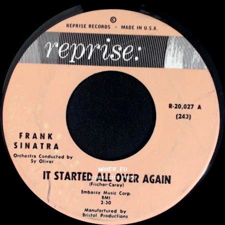Frank Sinatra - It Started All Over Again / Without A Song side A