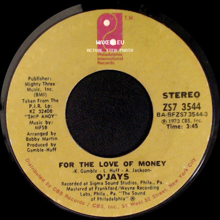 O'jays - For The Love Of Money / People Keep Tellin' Me side A