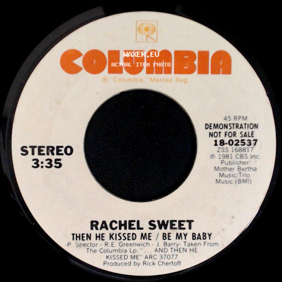 Rachel Sweet - Then He Kissed Me / Be My Baby / Then He Kissed Me / Be My Baby side A