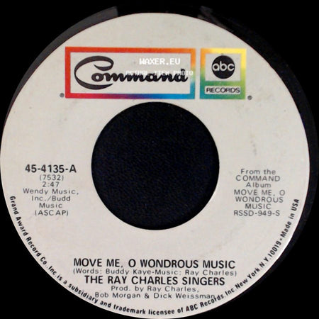 The Ray Charles Singers - Move Me, O Wondrous Music / I'll Fly Away side A