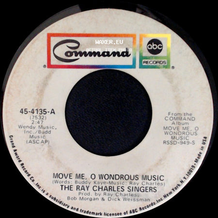 The Ray Charles Singers - Move Me, O Wondrous Music / I'll Fly Away side A