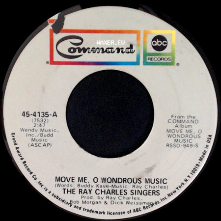 The Ray Charles Singers - Move Me, O Wondrous Music / I'll Fly Away side A