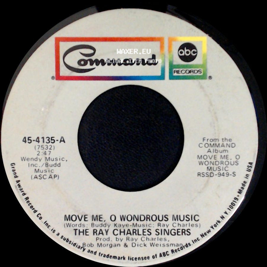 The Ray Charles Singers - Move Me, O Wondrous Music / I'll Fly Away side A