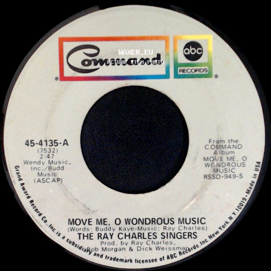 The Ray Charles Singers - Move Me, O Wondrous Music / I'll Fly Away side A