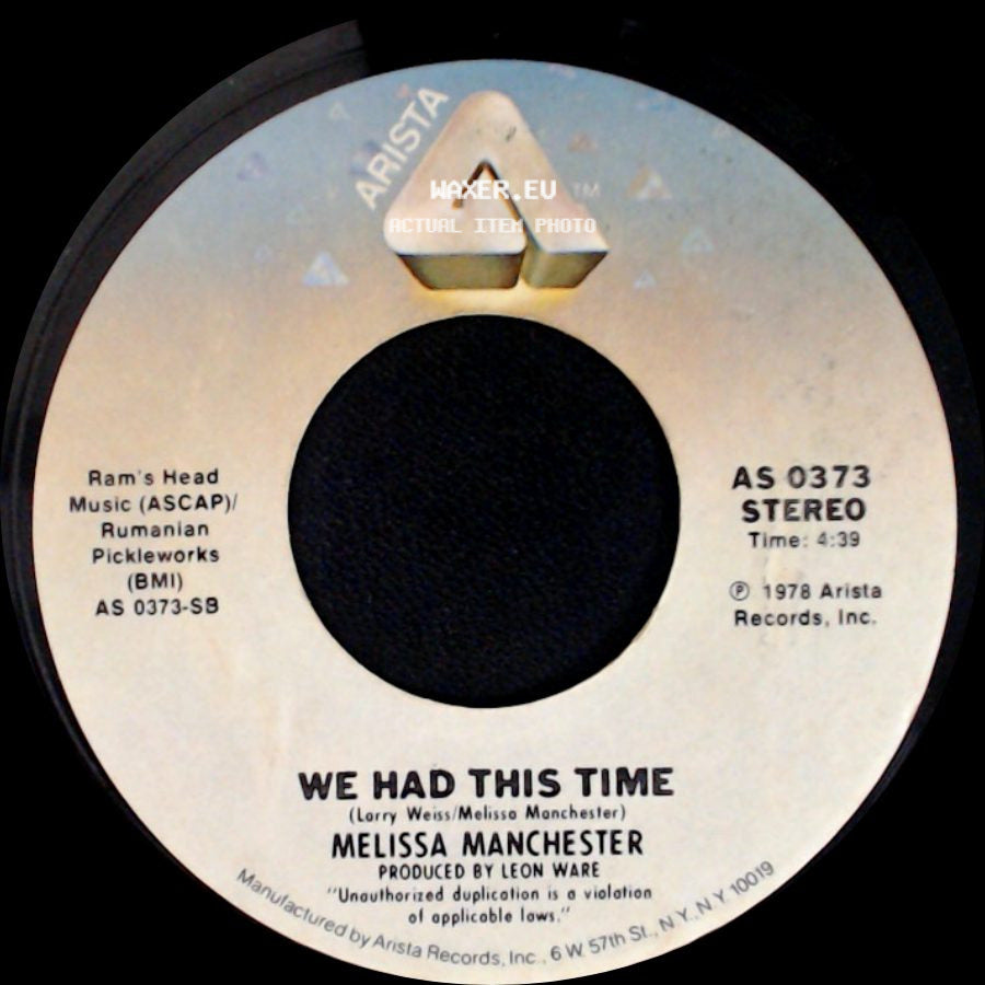 Melissa Manchester - We Had This Time / Don't Cry Out Loud side A