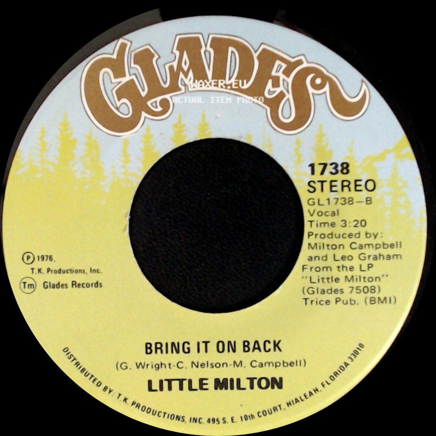 Little Milton - Baby It Ain't No Way / Bring It On Back side B