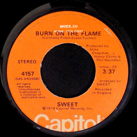 Sweet - Burn On The Flame / Fox On The Run side A
