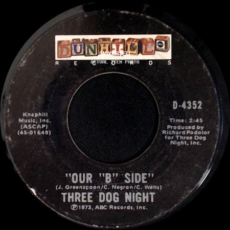 Three Dog Night - Shambala / Our "B" Side side B