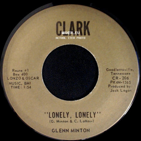 Glenn Minton - Picture, Picture On The Wall / Lonely, Lonely side B