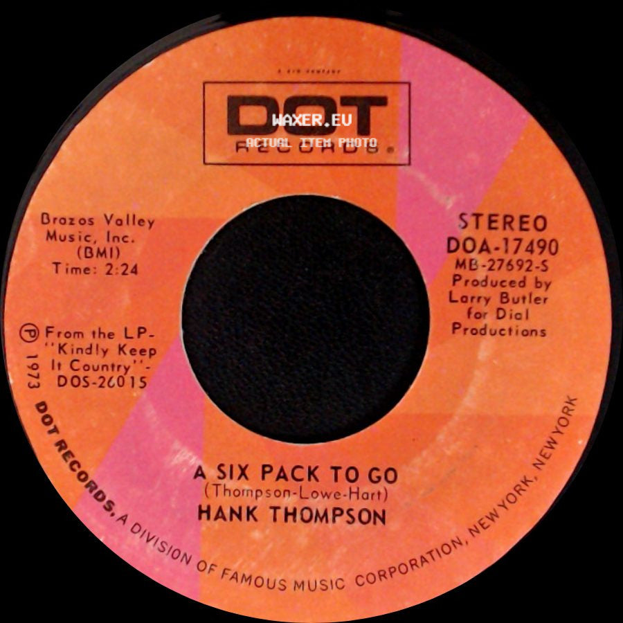 Hank Thompson - The Older The Violin, The Sweeter The Music / A Six Pack To Go side B