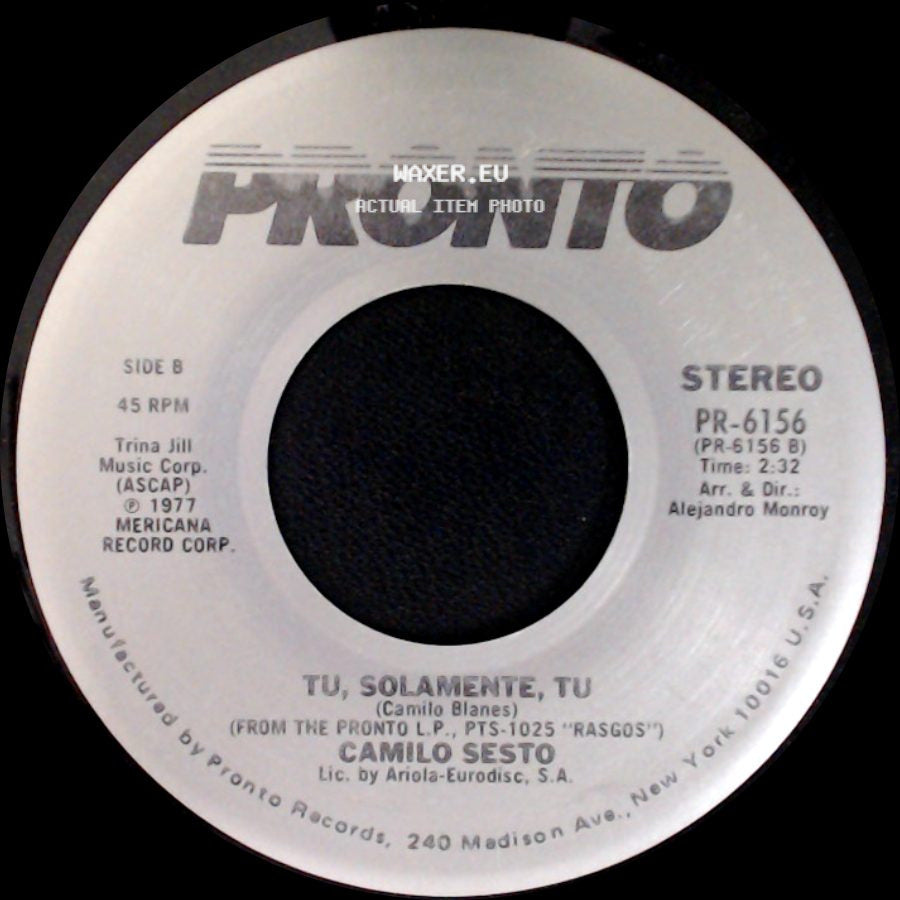Camilo Sesto - Mi Buen Amor / Tu, Solamente, Tu side B