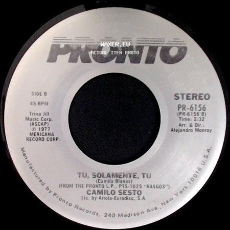 Camilo Sesto - Mi Buen Amor / Tu, Solamente, Tu side B