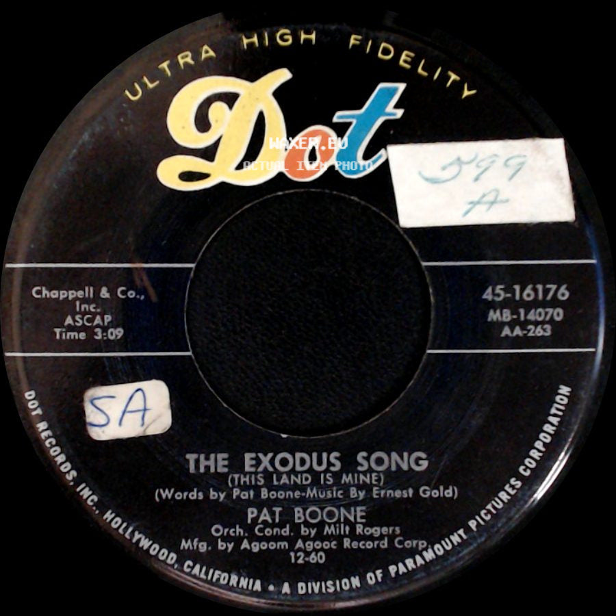 Pat Boone - The Exodus Song (This Land Is Mine) / There's A Moon Out Tonight side A