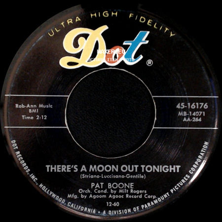 Pat Boone - The Exodus Song (This Land Is Mine) / There's A Moon Out Tonight side B