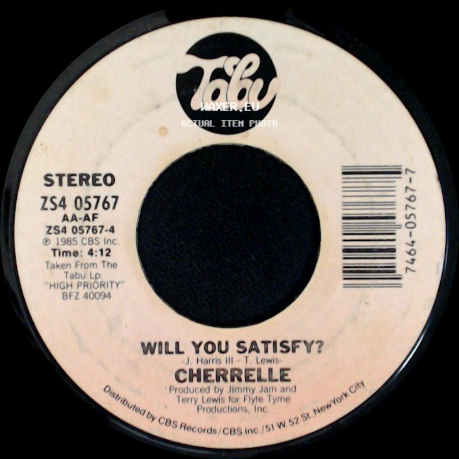 Cherrelle With Alexander O'neal / Cherrelle - Saturday Love / Will You Satisfy? side B