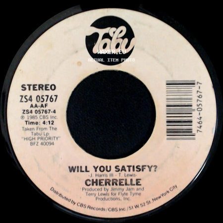 Cherrelle With Alexander O'neal / Cherrelle - Saturday Love / Will You Satisfy? side B