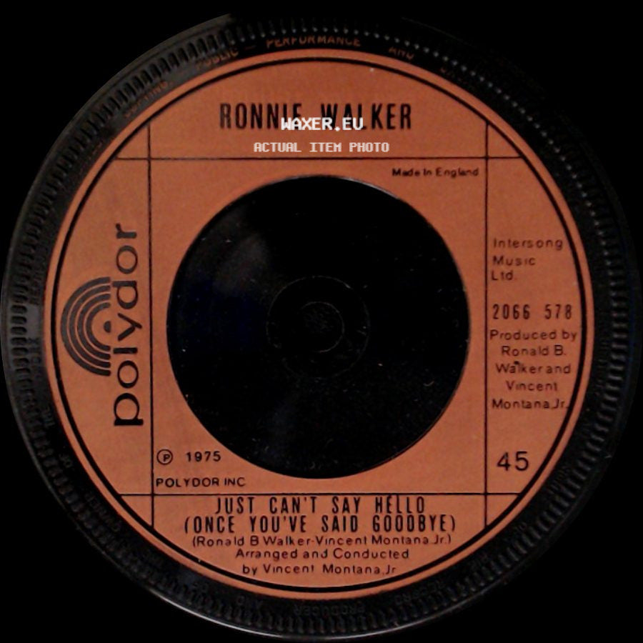 Ronnie Walker - Magic's In The Air / Just Can't Say Hello (Once You've Said Goodbye) side B