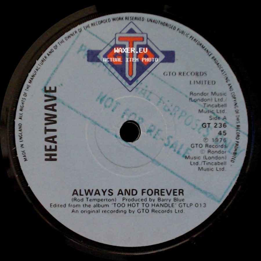 Heatwave - Always And Forever / Mind Blowing Decisions side A