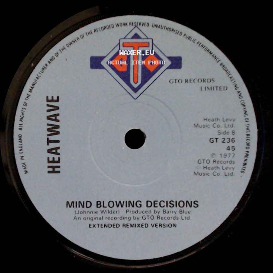 Heatwave - Always And Forever / Mind Blowing Decisions side B