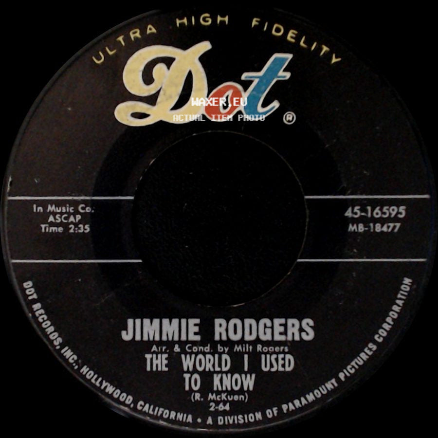 Jimmie Rodgers - I Forgot More Than You'll Ever Know / The World I Used To Know side B