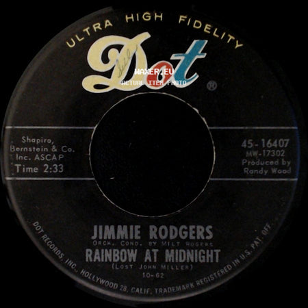 Jimmie Rodgers - Rhumba Boogie / Rainbow At Midnight side B