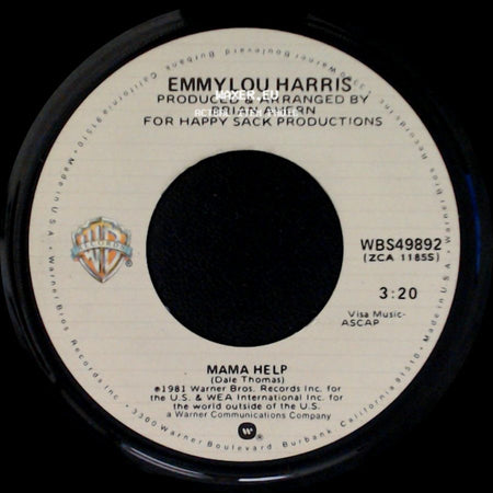Emmylou Harris - Tennessee Rose / Mama Help side B