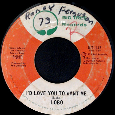 Lobo - Am I True To Myself / I'd Love You To Want Me side B