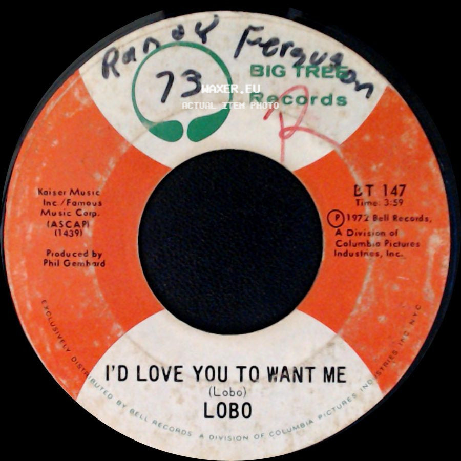 Lobo - Am I True To Myself / I'd Love You To Want Me side B