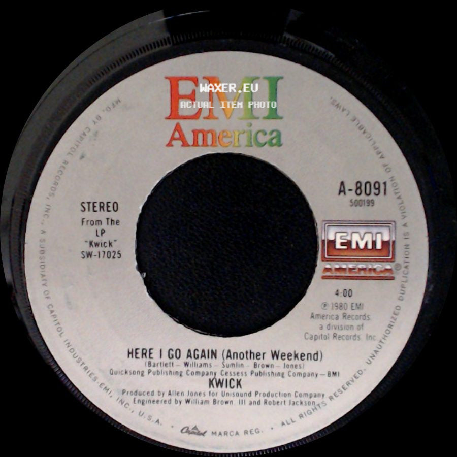 Kwick - Nightlife / Here I Go Again (Another Weekend) side B